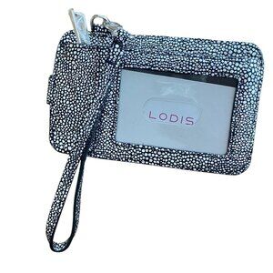 LODIS Silver/Black Metallic Wristlet ID Smartphone Case  NWT